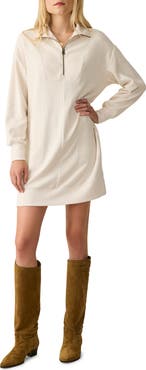 Faherty Legent Quarter Zip Long Sleeve Minidress