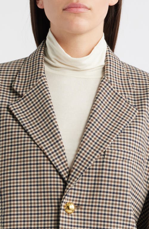 Frame Womens Navy Multi The Houndstooth Stretch-woven Blazer In Gray
