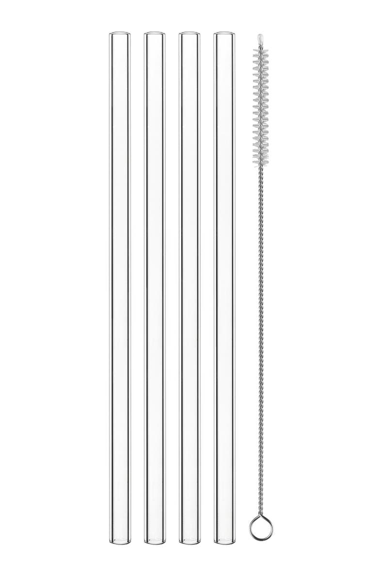 Noblesse Latte Macchaito & Straws, Set of 4, Alternate, color, Clear