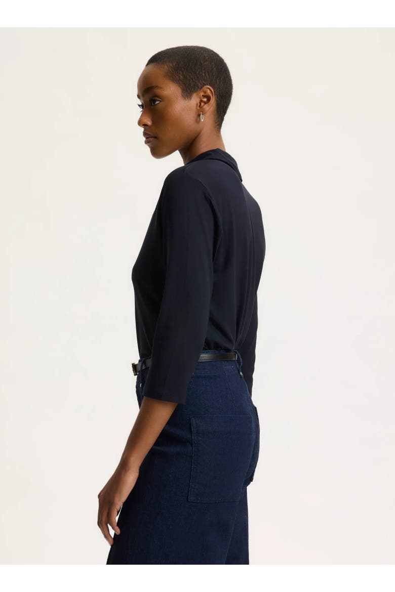 Soft Touch 3/4 Sleeve Semi Relaxed Shirt, Alternate, color, MARINE