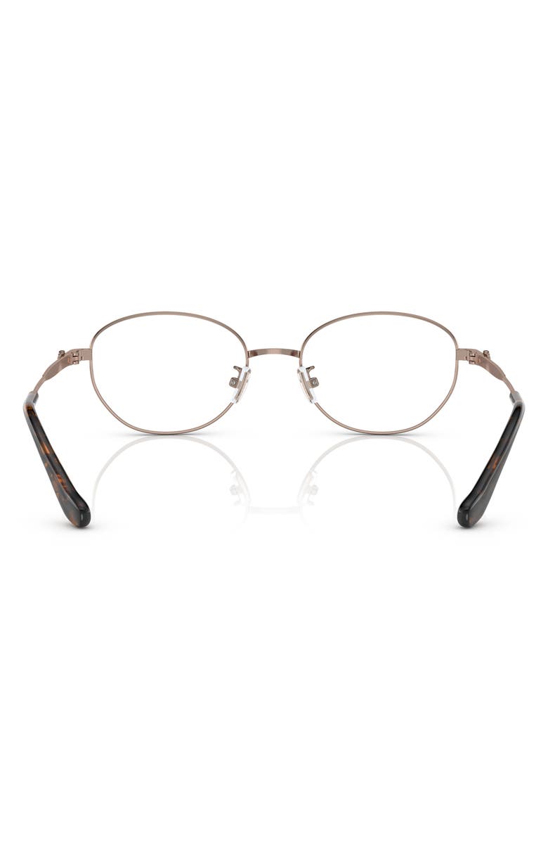 COACH 53mm Oval Optical Glasses, Alternate, color, Shiny Rose Gold / Demo Lens