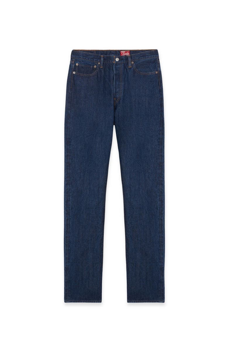 992 Johnny Japan Selvedge High-Waisted 5-Pocket Rinse Wash Denim, Main, color, BLUE