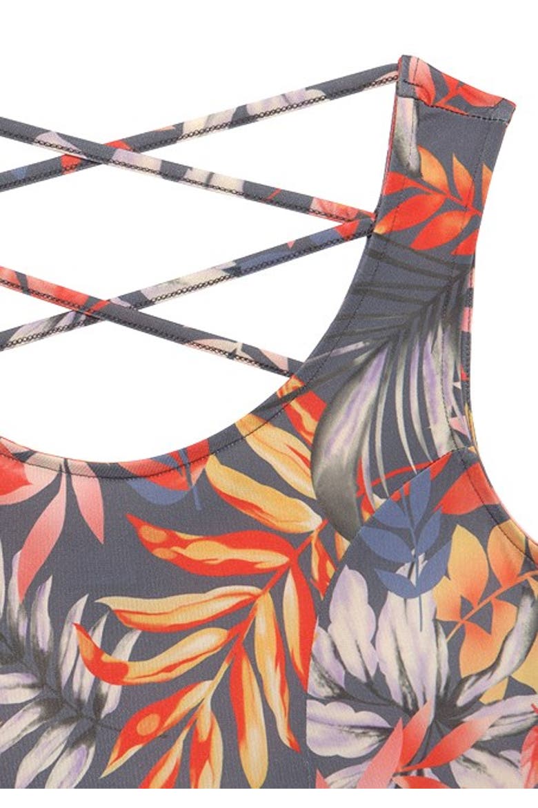 Women's Strappy Back Print Dress, Alternate, color, Grey Printed