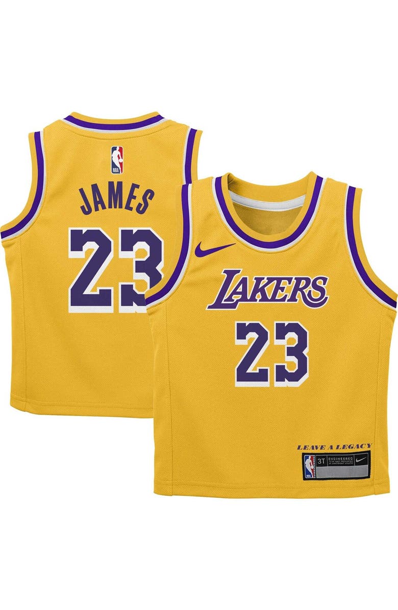 Nike Infant Nike LeBron James Gold Los Angeles Lakers Swingman Player Jersey - Icon Edition, Main, color,