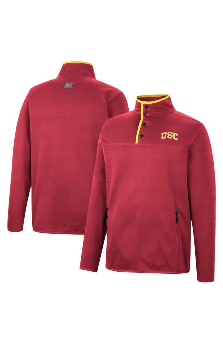 COLOSSEUM Men's Colosseum Cardinal USC Trojans Rebound Quarter-Snap Jacket, Main, color, 
