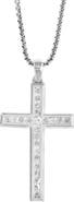 EFFY Sterling Silver White Sapphire Cross Pendant Necklace