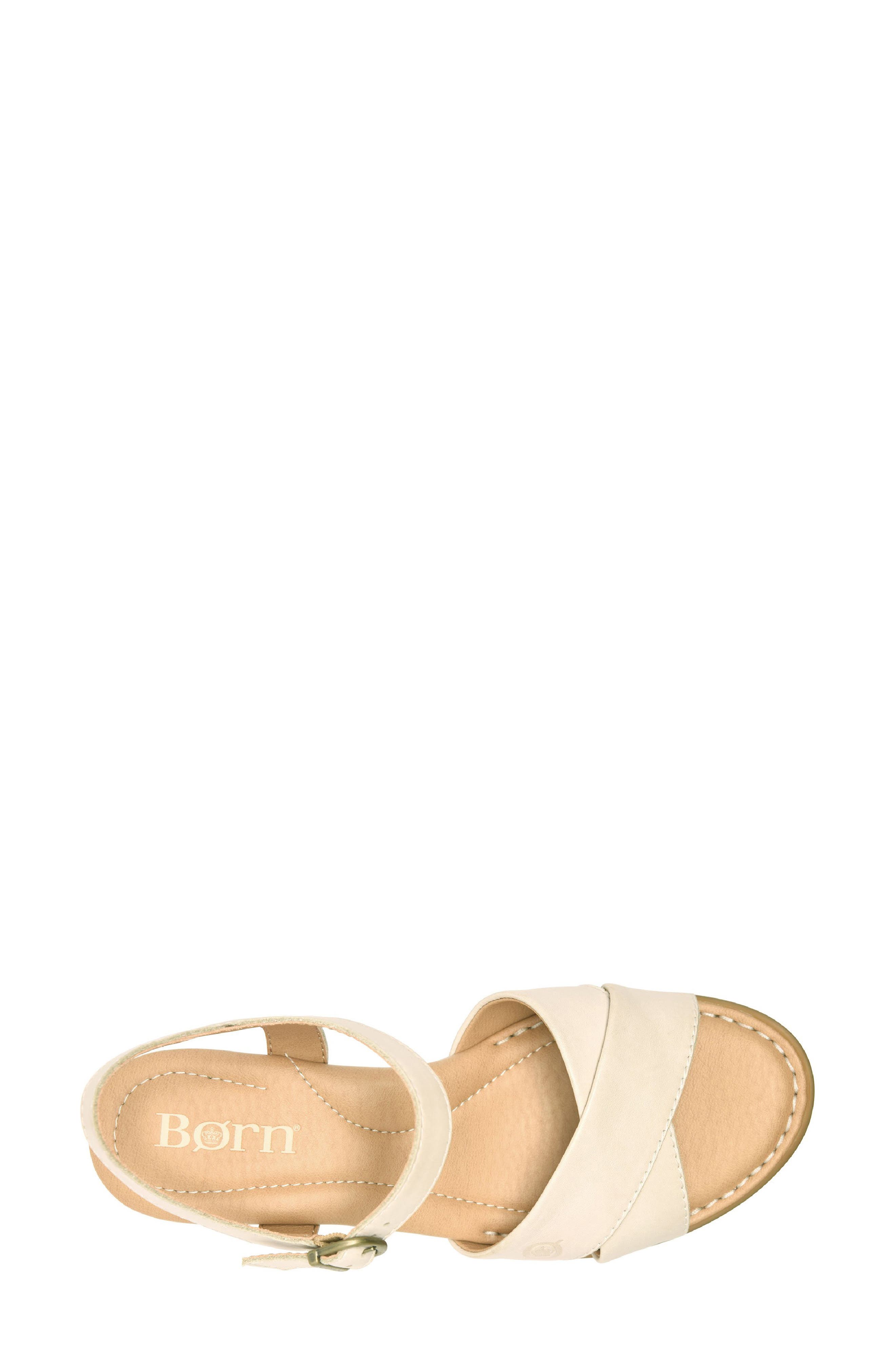 Børn Paige Wedge Sandal, Alternate, color, Cream Leather