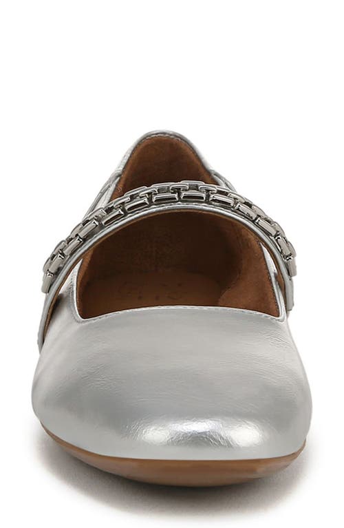 Naturalizer Maxwell-mj Mary Jane Flats In Silver Faux Leather