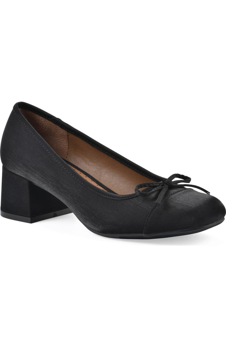White Mountain Footwear Lately Round Toe Pump, Main, color, Black Shimmer Fabric
