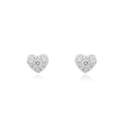 The Lovery Fine Jewelry Pave Diamond Heart Stud Earrings In Gold