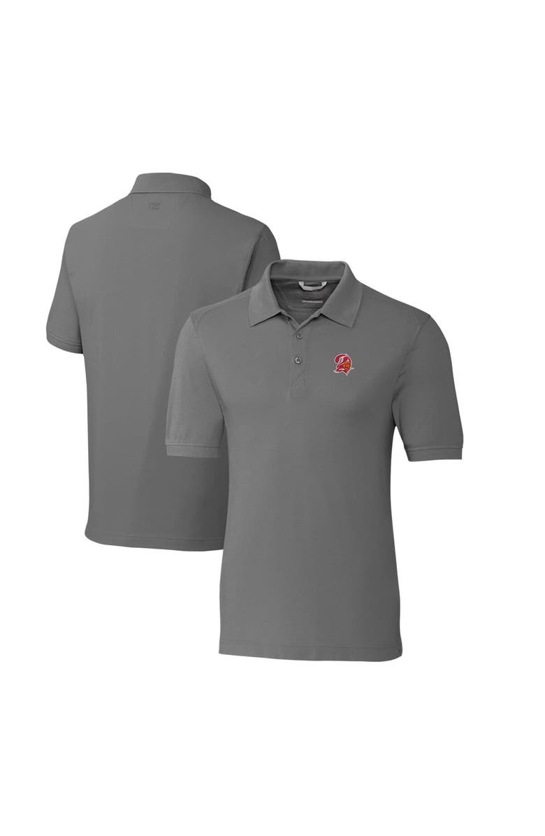 Cutter & Buck Men's Cutter & Buck Pewter Tampa Bay Buccaneers Advantage Tri-Blend Pique Big & Tall Throwback Polo, Alternate, color, 