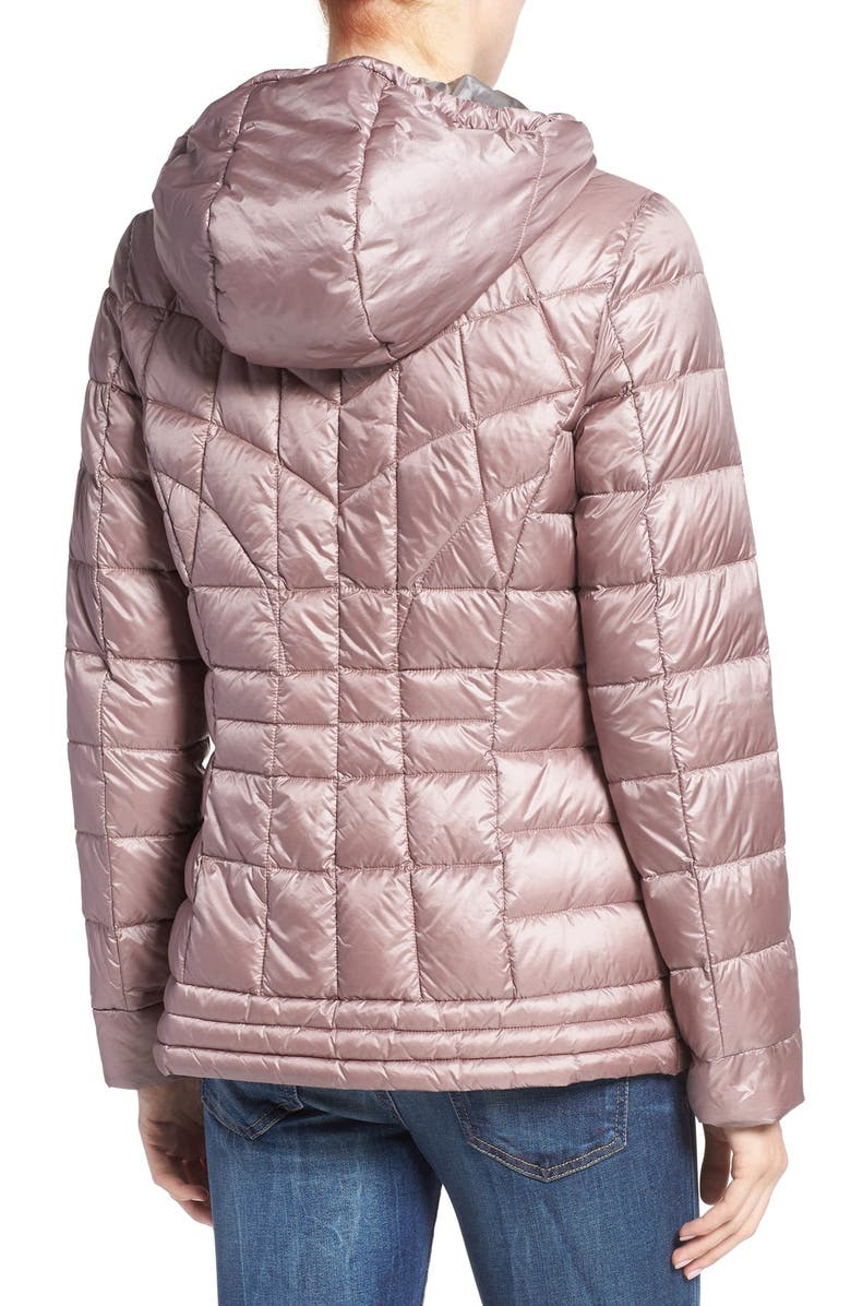 Bernardo Packable Down & PrimaLoft<sup>®</sup> Fill Hooded Jacket, Alternate, color, Rosa/ Light Grey