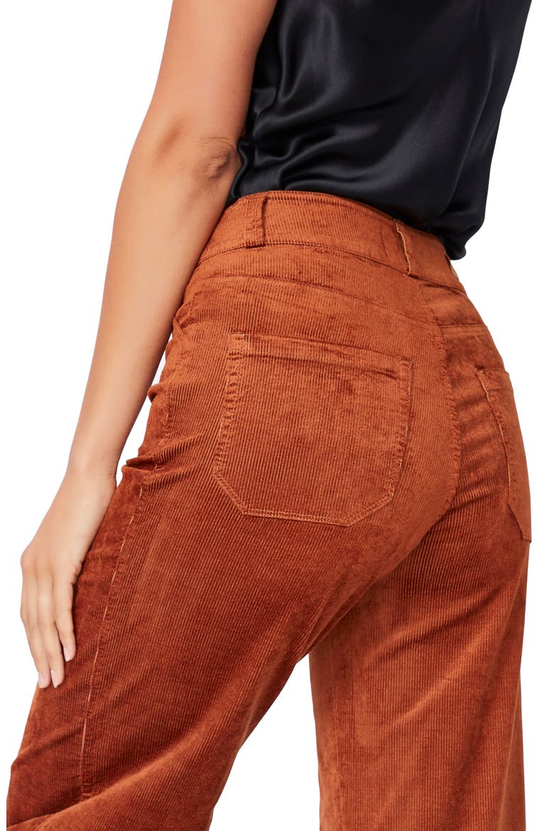 Anessa Corduroy Wide Leg Crop Pants, Alternate, color, ARGAN OIL