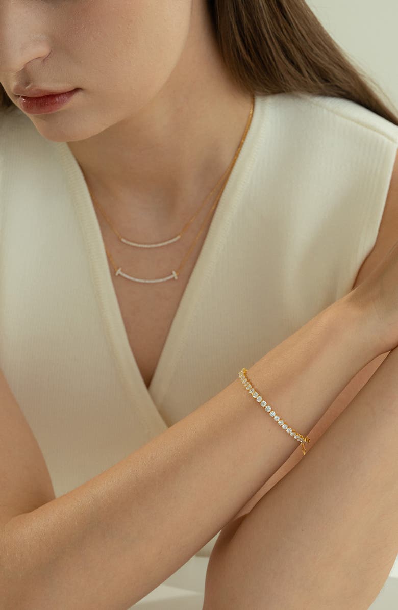 Bearfruit Jewelry Sterling Silver 18k Gold Plated Daphne Necklace Delicate Trendy, Alternate, color, 