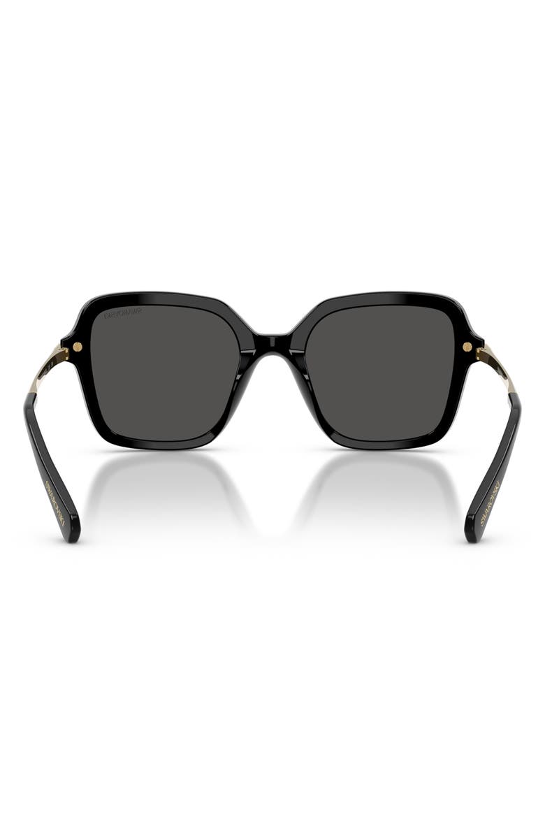 Swarovski 52mm Irregular Sunglasses, Alternate, color, Black / Dark Grey