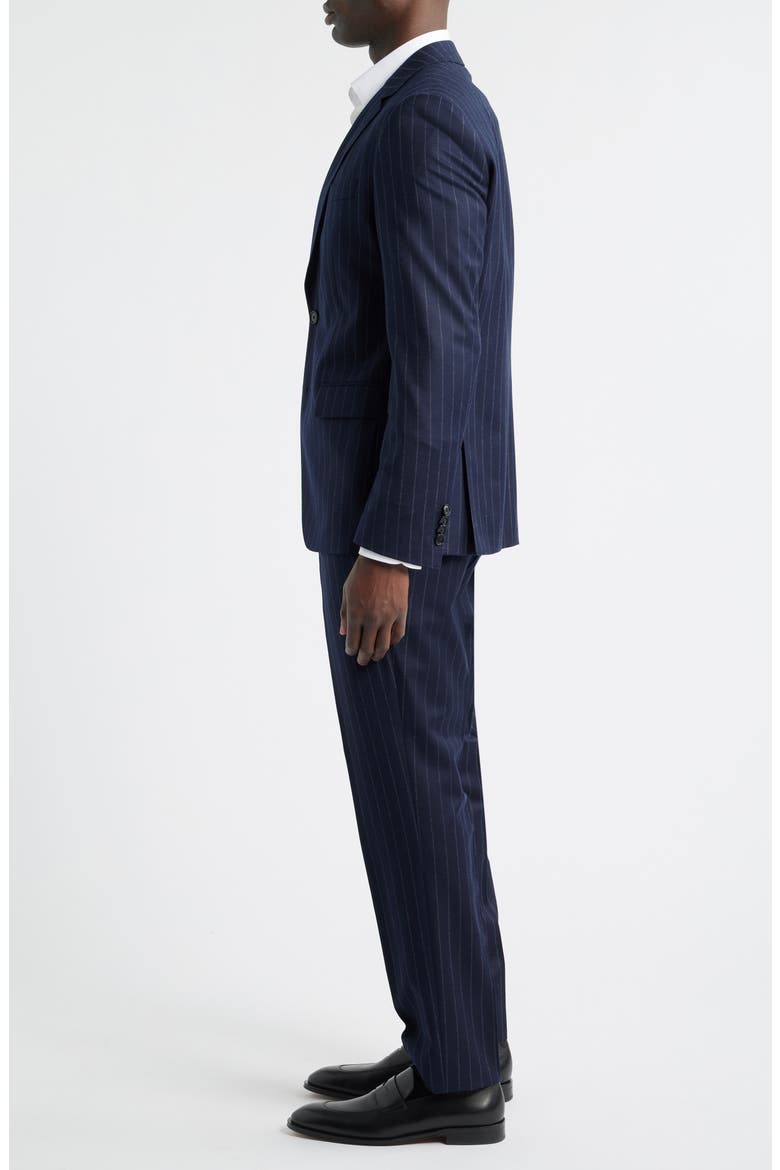 Huge Slim Fit Navy Pinstripe Wool Suit, Alternate, color, DARK BLUE