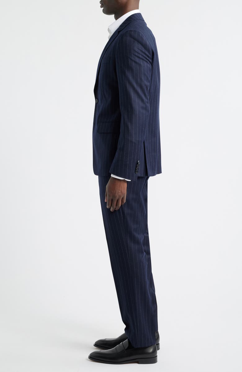 BOSS Huge Slim Fit Navy Pinstripe Wool Suit, Alternate, color, Dark Blue