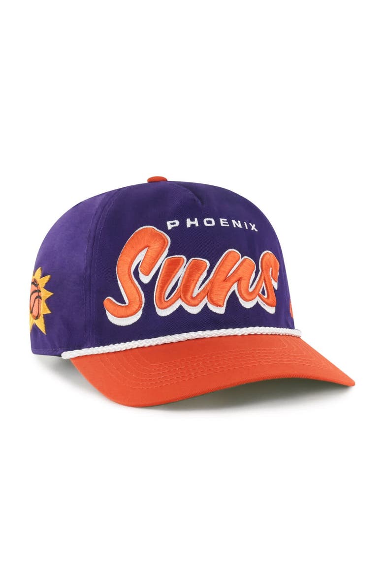 '47 Men's '47 Purple/Orange Phoenix Suns Dropshadow Rope Hitch Adjustable Hat, Main, color, Purple