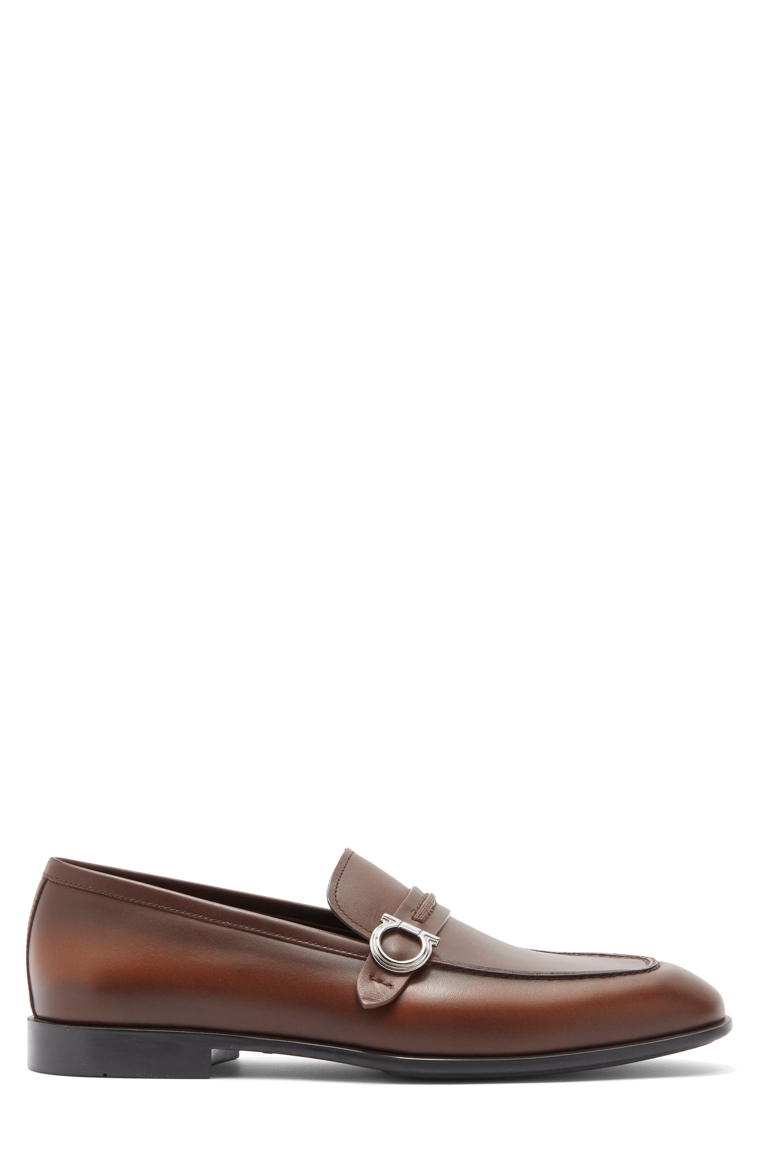 FERRAGAMO Terence Apron Toe Loafer, Alternate, color, Naturale/ Midbrown T.moro