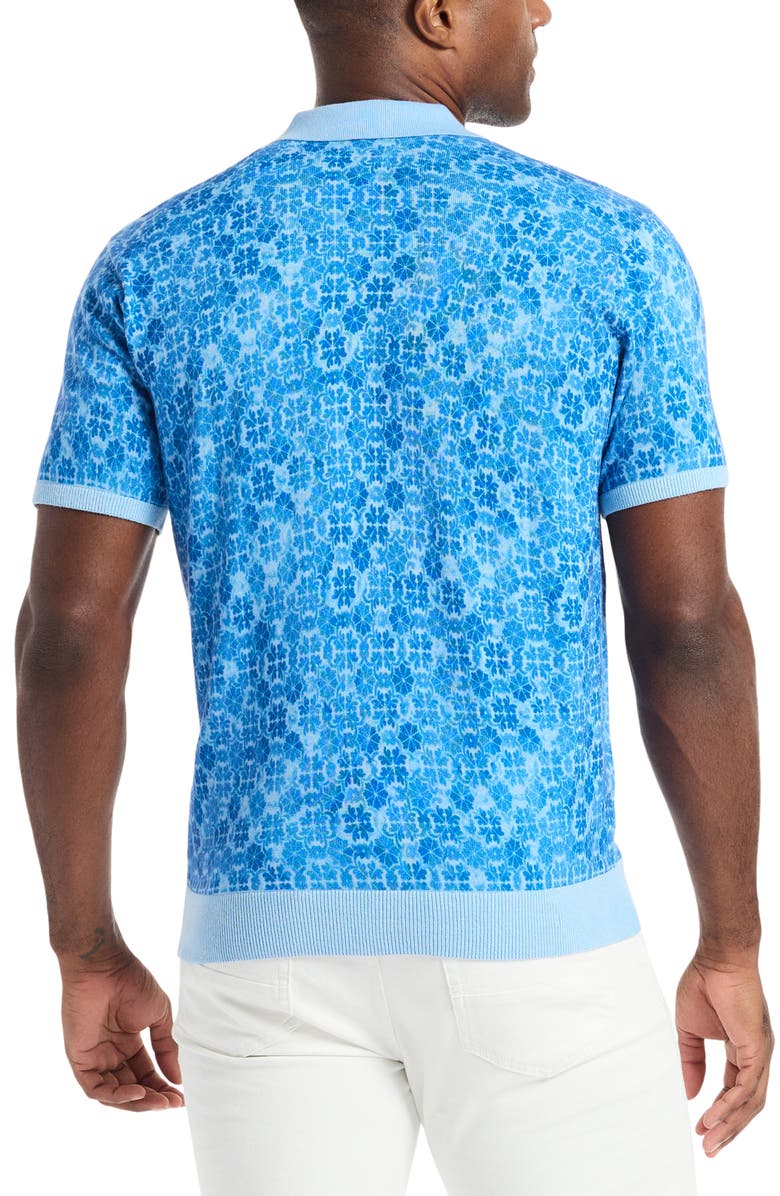 Robert Graham Johnny Collar Cotton Knit Polo, Alternate, color, Light Blue