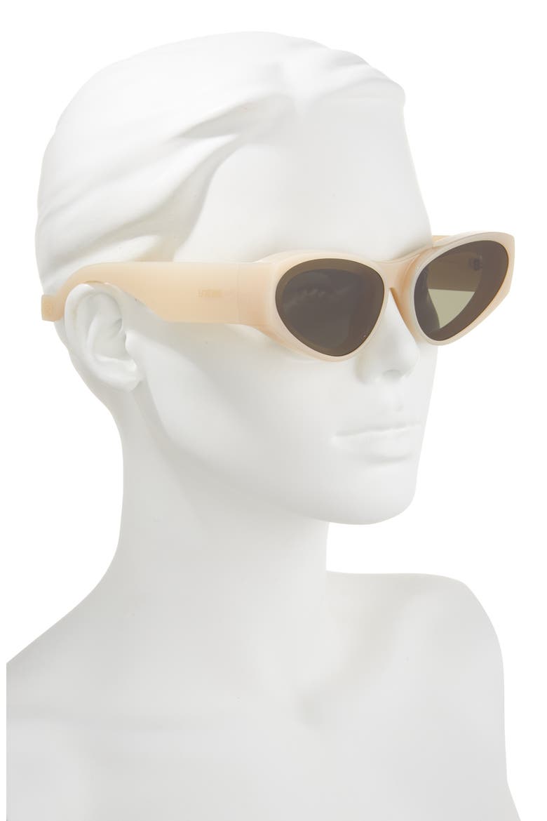 Signature 52mm Cat Eye Sunglasses, Alternate, color, IVORY / GREEN