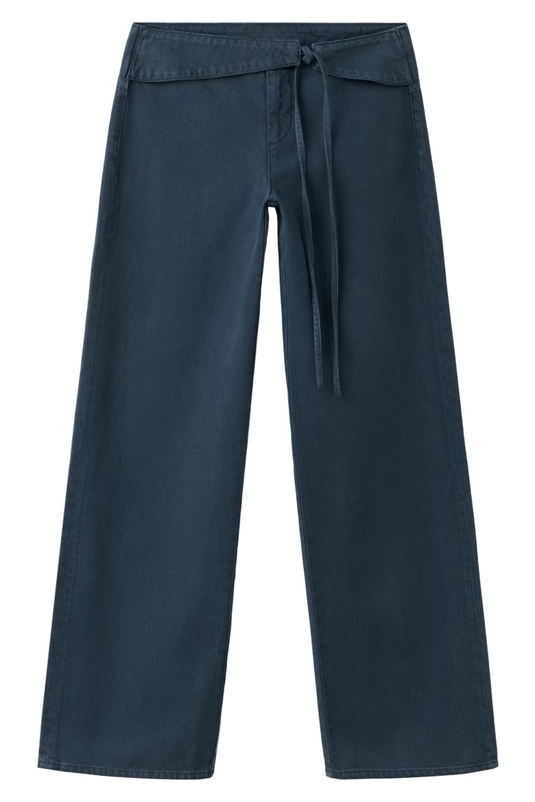 Low Waist Bow Straight Leg Jeans, Main, color, CHARCOAL
