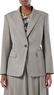 Marina Rinaldi Caliga Plaid Wool Blazer