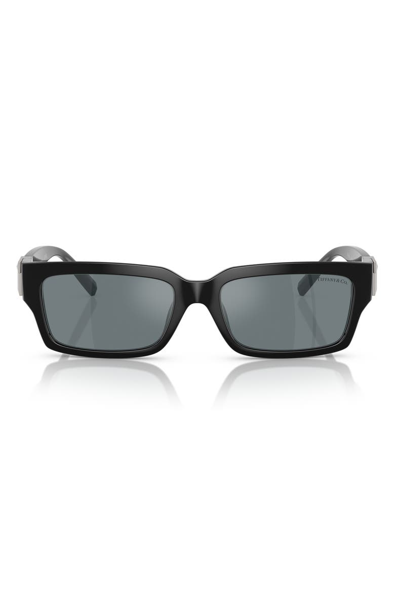 Tiffany & Co. 56mm Rectangular Sunglasses, Main, color, Black