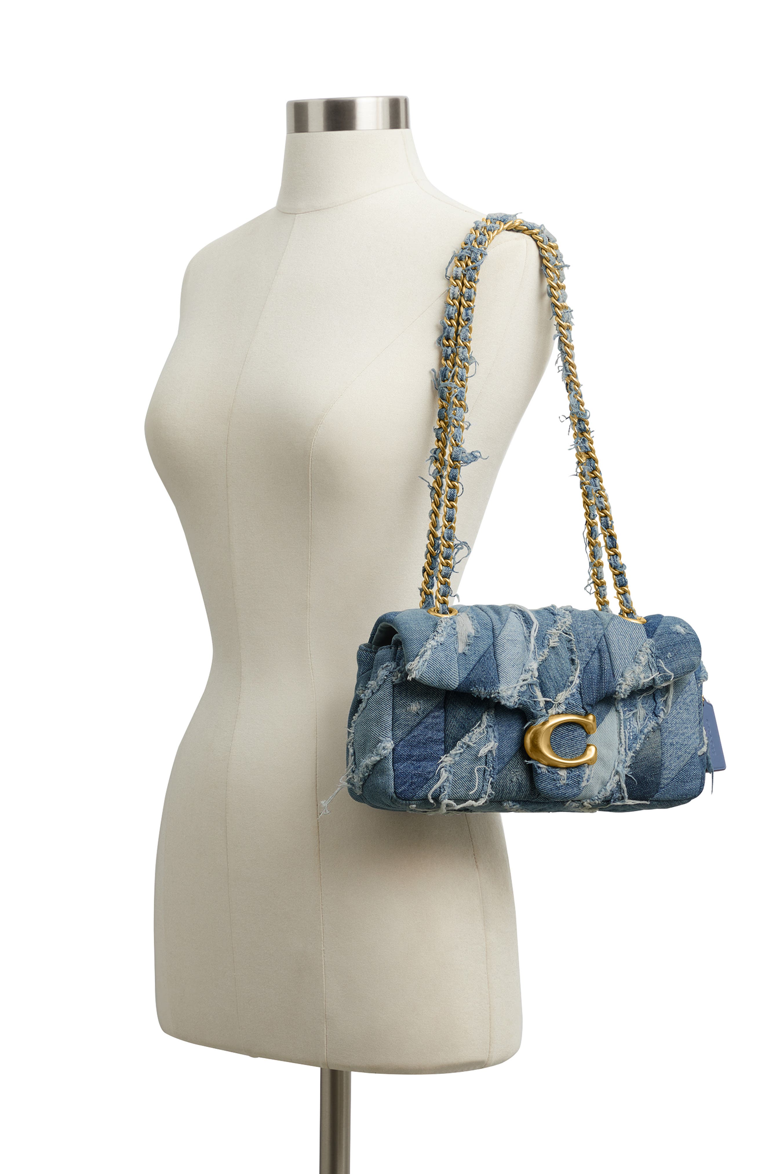 COACH Tabby 26 Patchwork Quilted Denim Shoulder Bag, Alternate, color, Denim Multi