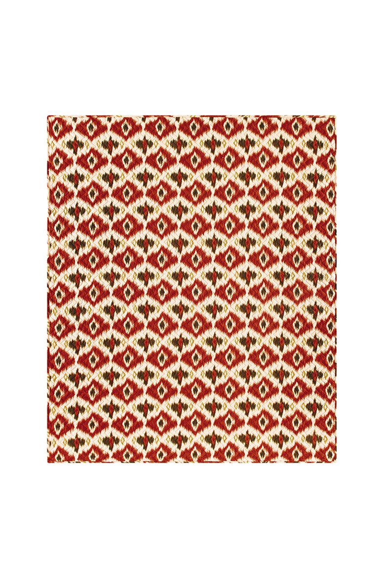 Ikat 100% Cotton Accent Throw Blanket 50" x 60", Main, color, Off-White