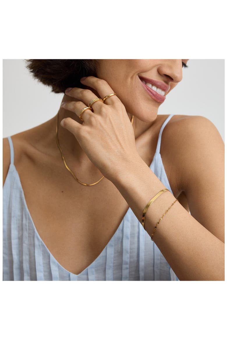 Essentials Herringbone Bracelet, Alternate, color, GOLD
