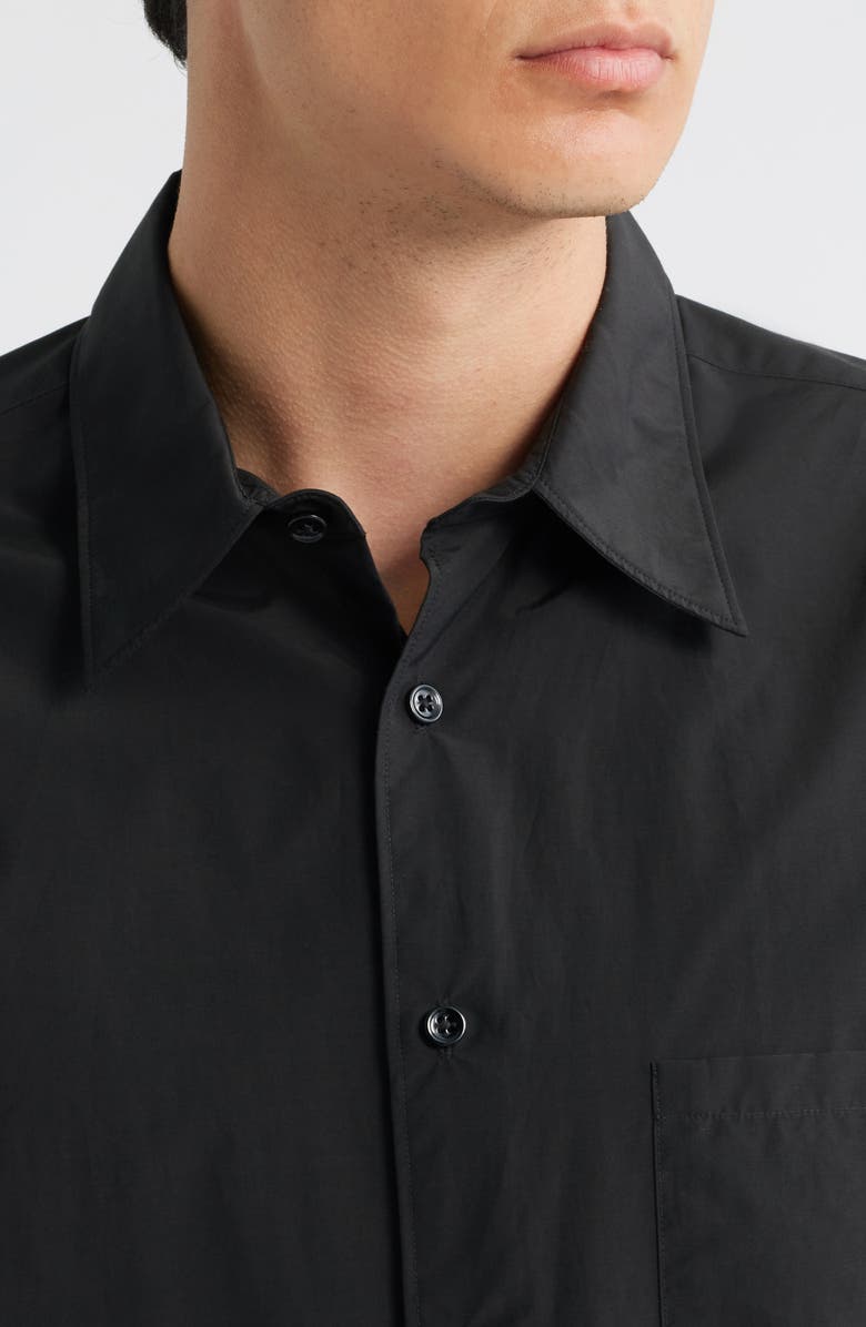 Theory Noll Soft Lawn Short Sleeve Button-Up Shirt, Alternate, color, Black