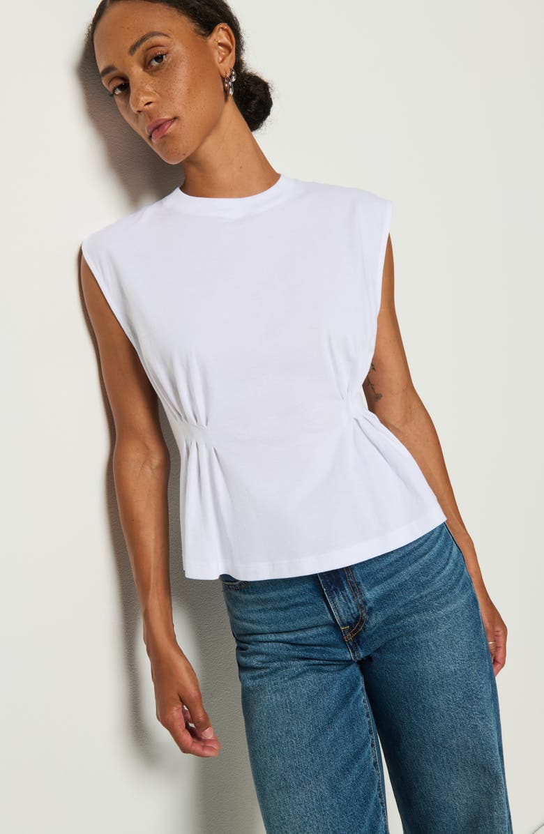 Nation LTD Meg Pleated Organic Cotton Top, Alternate, color, White