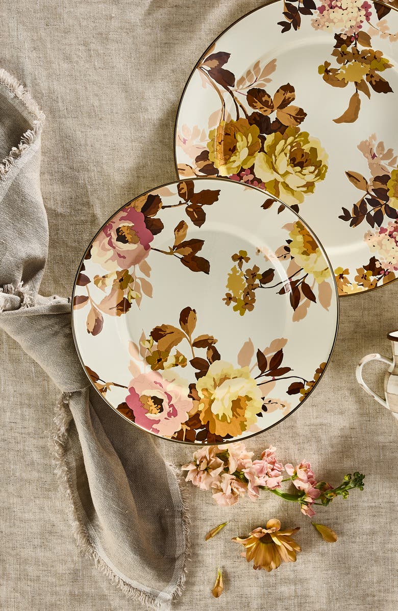 MACKENZIE CHILDS Wild Rose White Dinner Plate, Alternate, color, Wild Rose