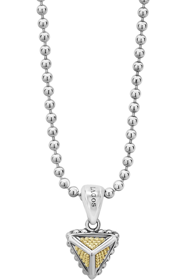 KSL Pyramid Pendant Necklace, Main, color, SILVER
