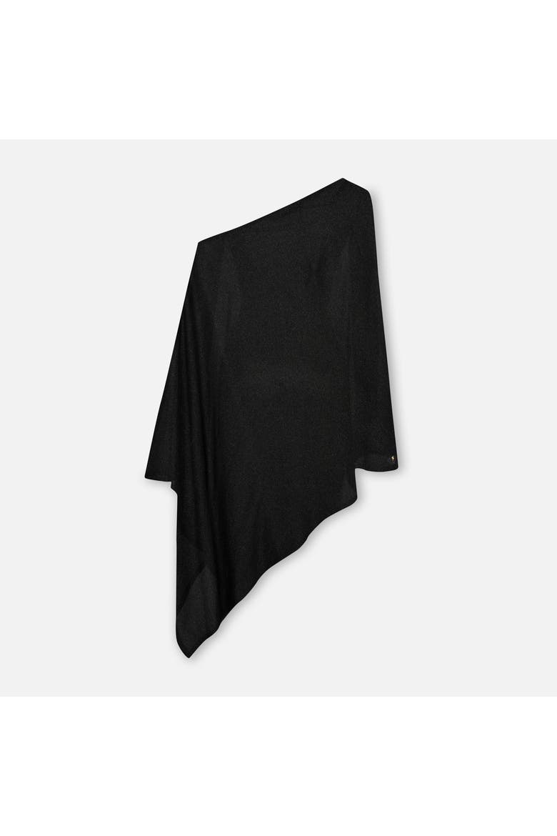 The Solar Reflections Asymmetric Sheer Pareo Dress, Alternate, color, BLACK