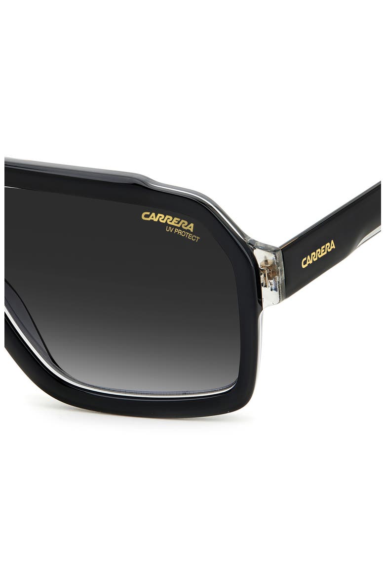 60mm Gradient Polarized Rectangular Sunglasses, Alternate, color, BLACK GREY/ GREY