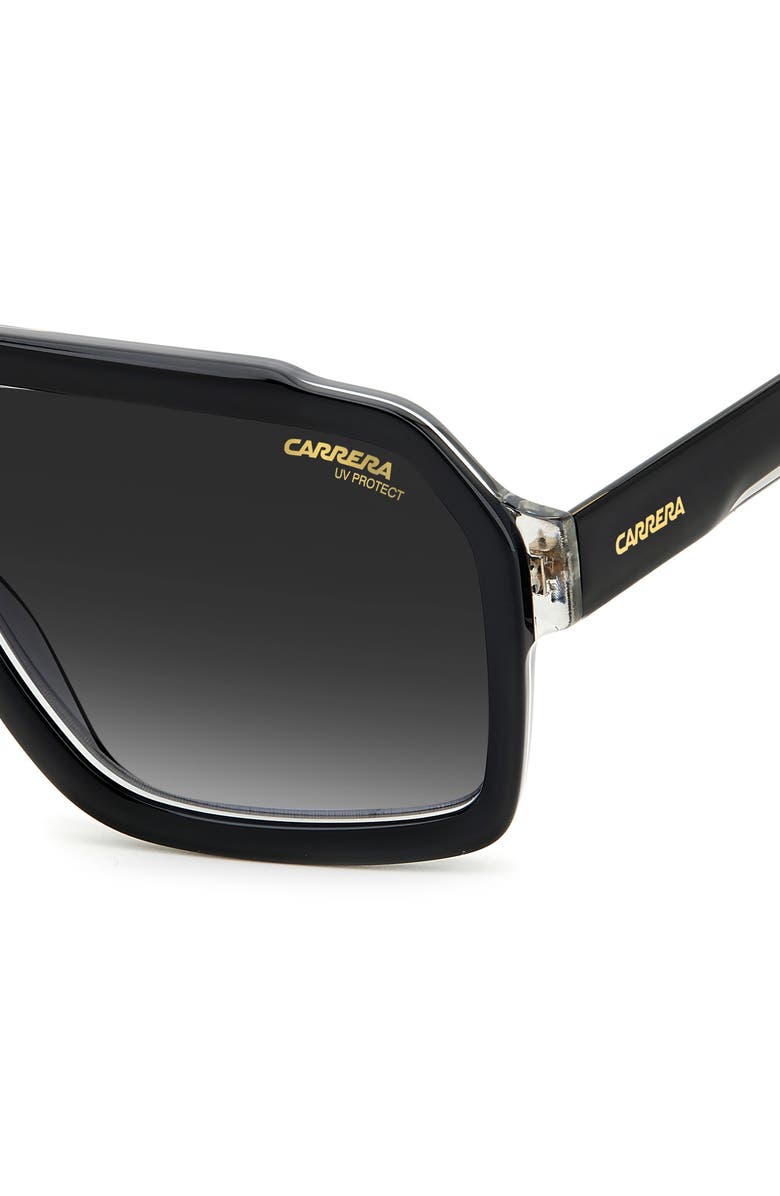 Carrera Eyewear 60mm Gradient Polarized Rectangular Sunglasses, Alternate, color, Black Grey/ Grey