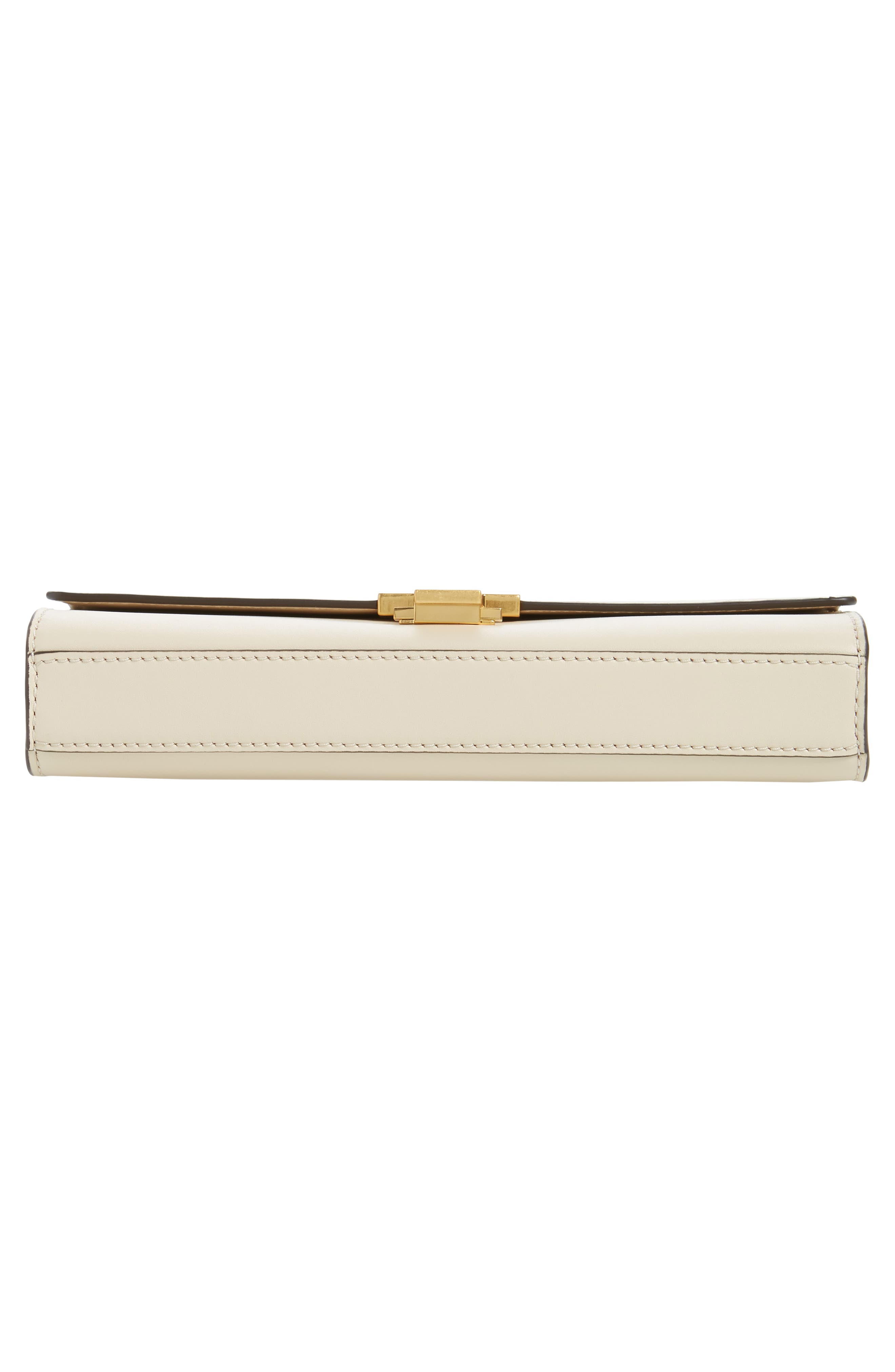 Juliette Leather Clutch, Alternate, color, NEW CREAM