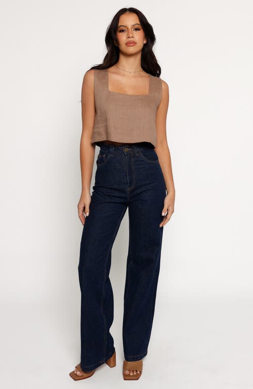 Petal And Pup Petal & Pup Devlin Linen Crop Tank In Brown