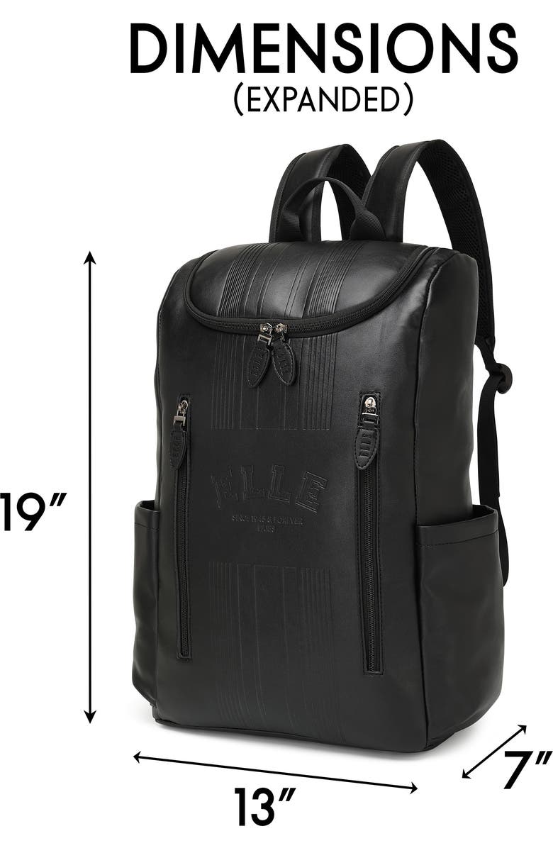 ELLE Roamer 22L Vegan Leather Backpack, Alternate, color, Black