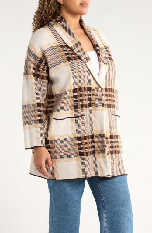 Jones New York Shawl Collar Sweater Coat In Multi