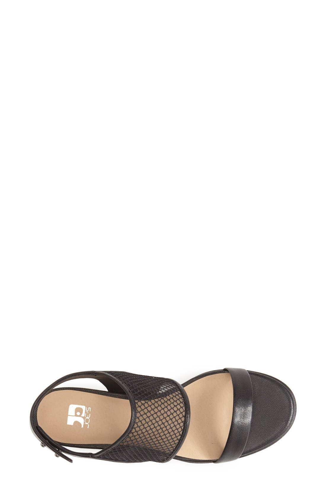 'Rochelle' Leather & Mesh Sandal, Alternate, color, BLACK