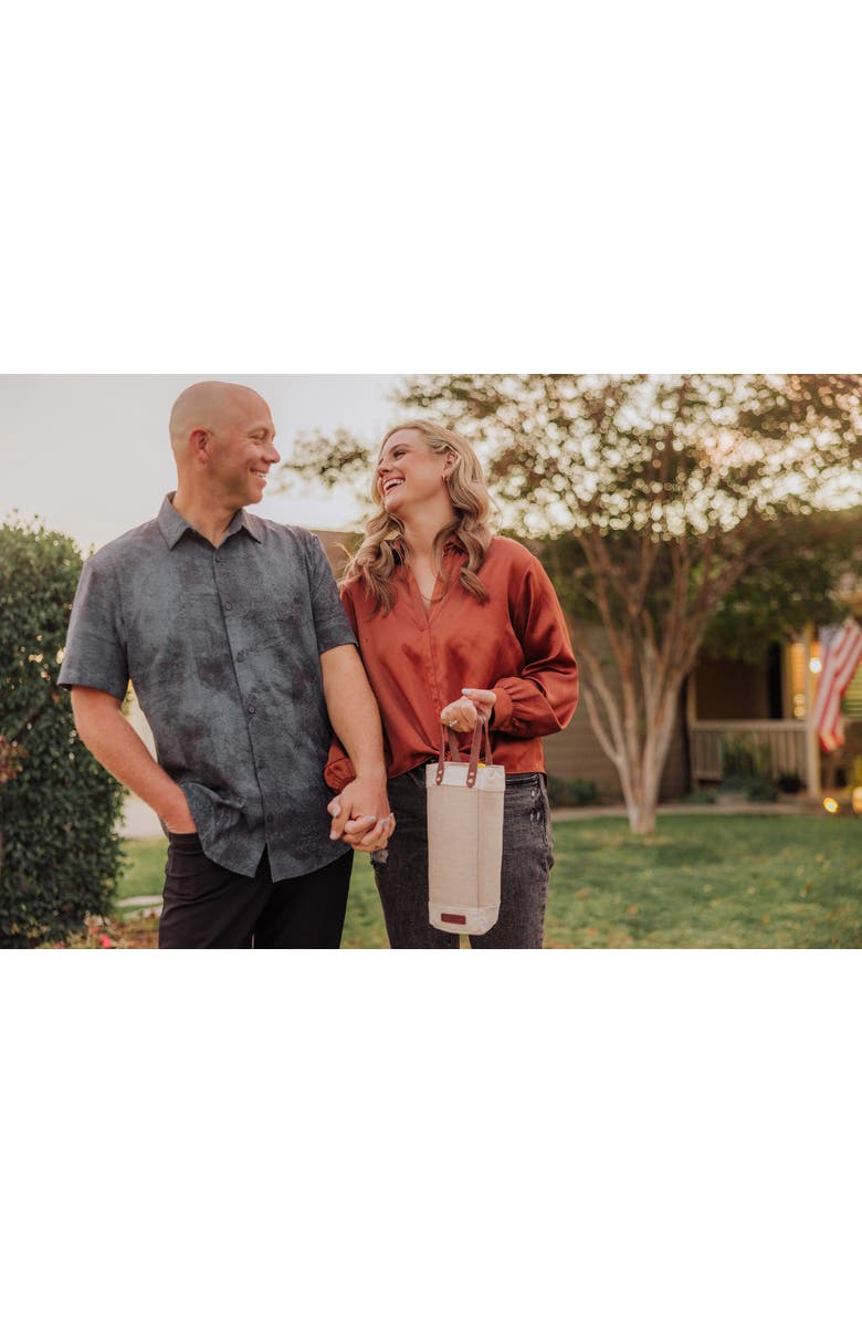 Legacy Pinot Jute Single Bottle Insulated Wine Bag, Alternate, color,