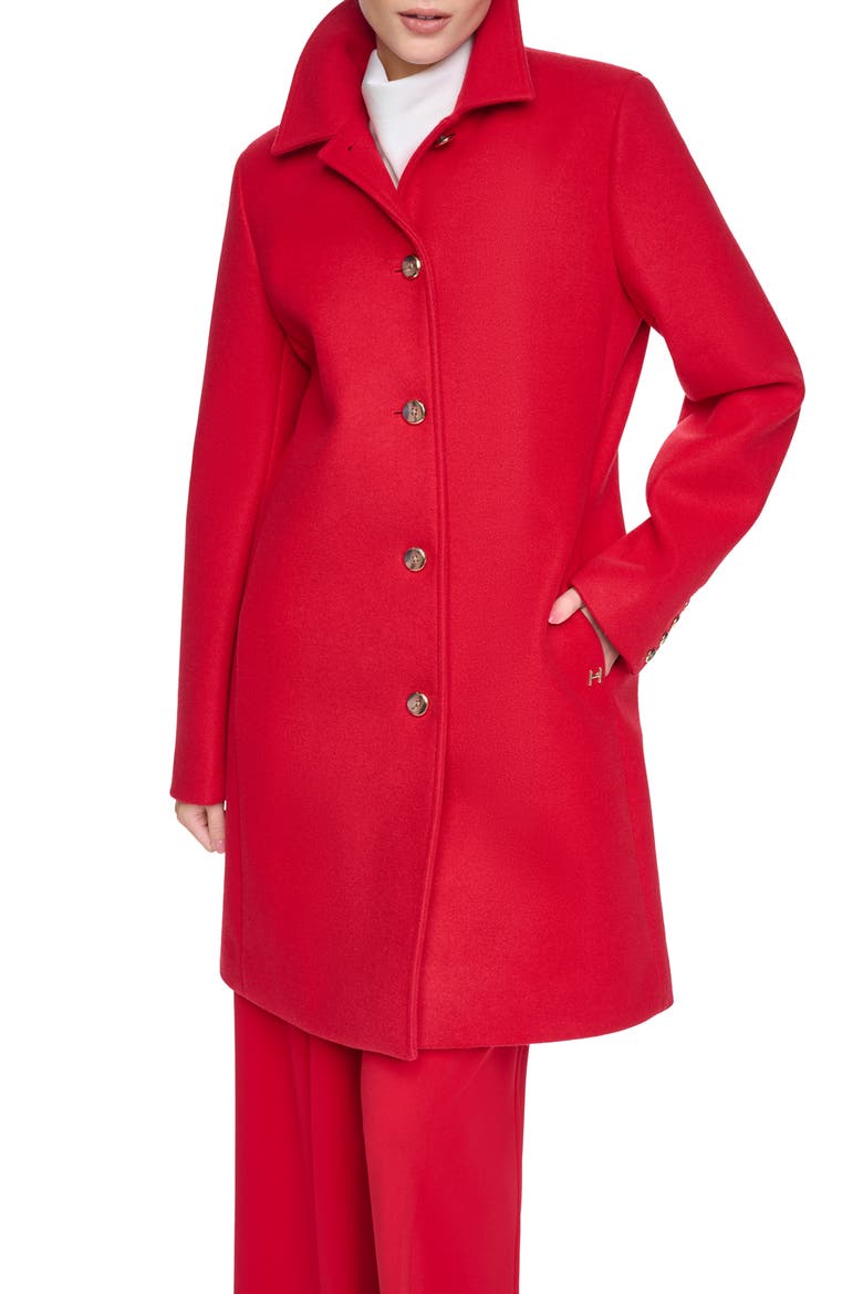 Faux Wool Walker Coat, Alternate, color, RED
