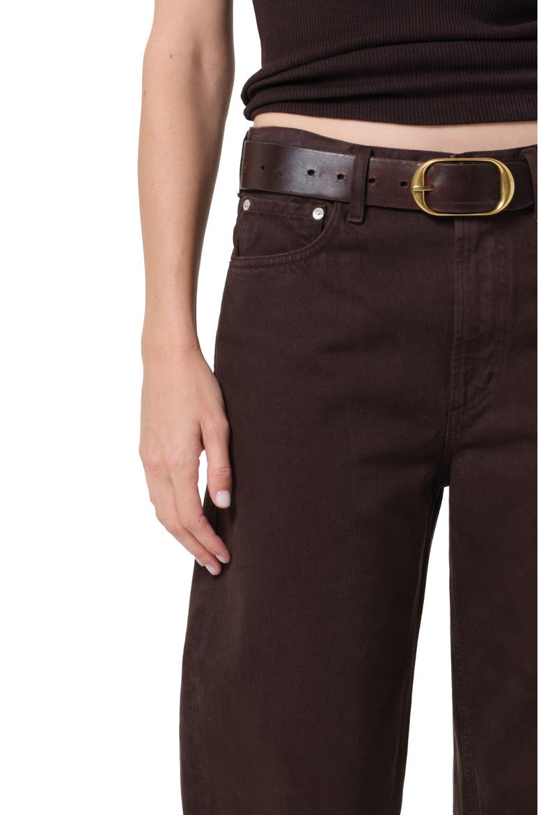 Miro High Waist Barrel Jeans, Alternate, color, CAROB DARK BROWN
