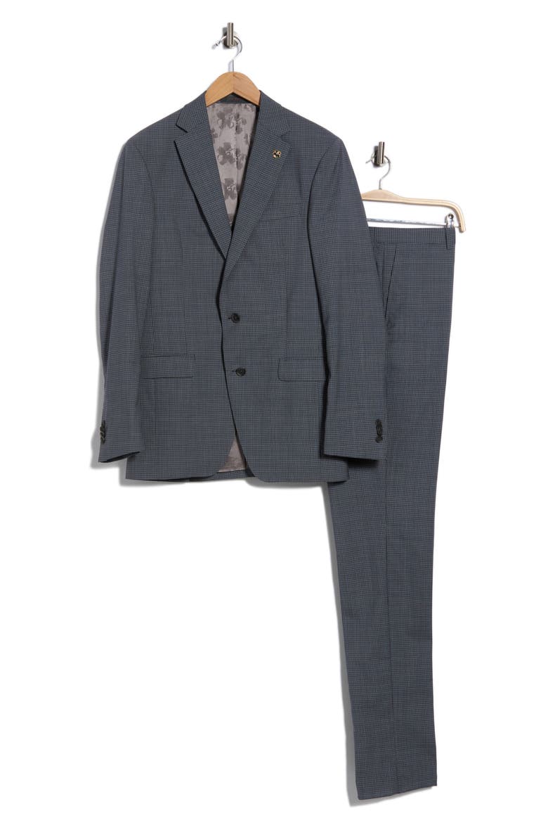 Jake Grey Gingham Wool Suit, Alternate, color, BLUE GREY