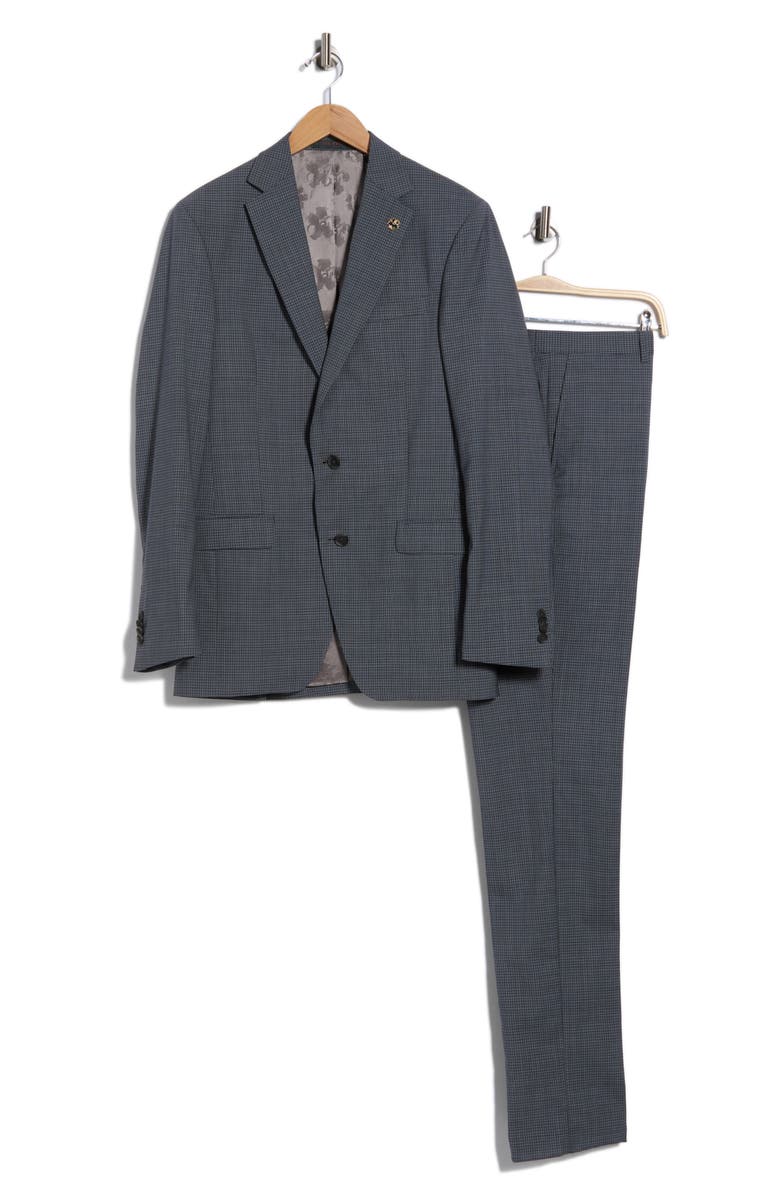 No Ordinary Joe by Ted Baker Jake Grey Gingham Wool Suit, Alternate, color, Blue Grey