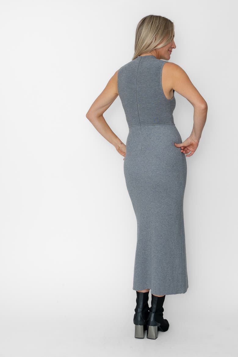 Maryline Ribbed Sweater Dress, Alternate, color, Grey