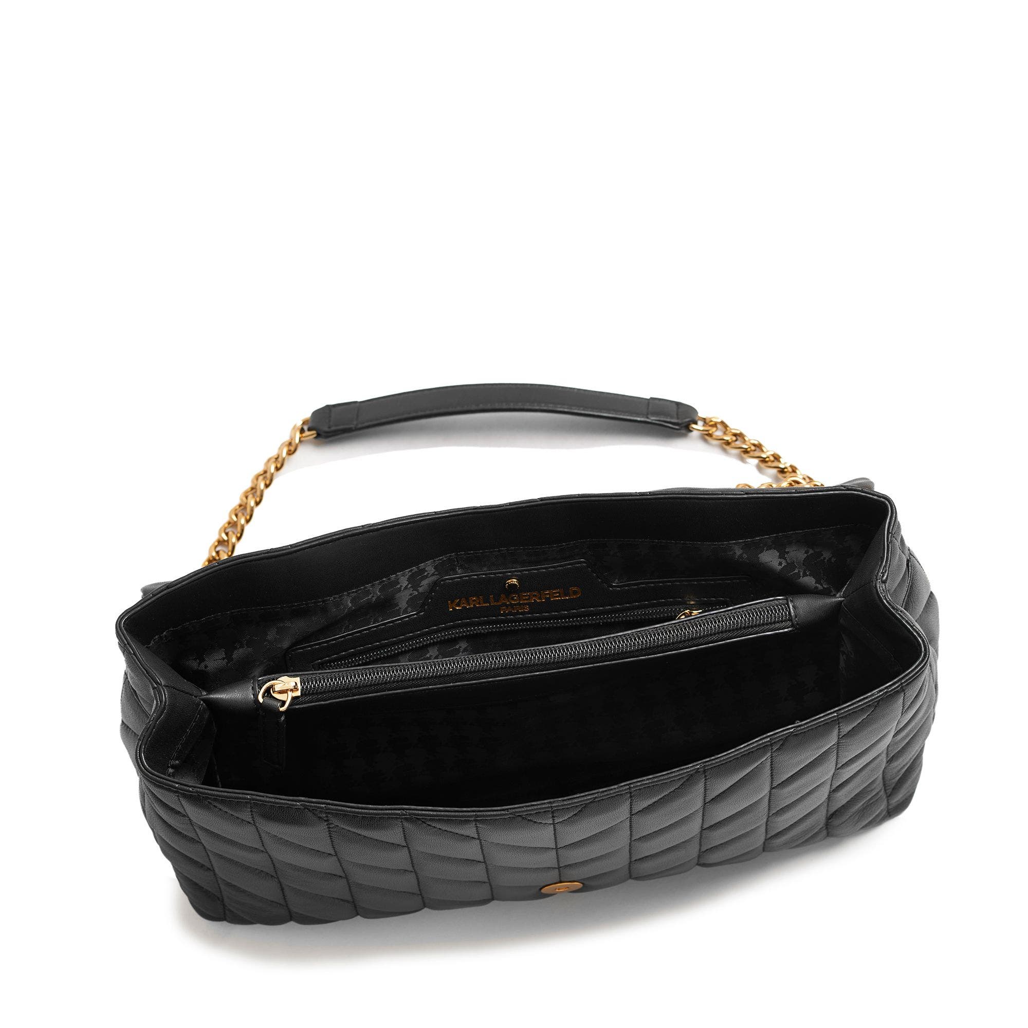 KARL LAGERFELD PARIS Lafayette Shoulder Bag, Alternate, color, Black/Gold